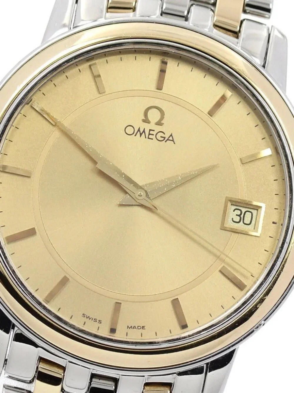 OMEGA De Ville Prestige 4310.11 YG bezel date gold Dial Quartz Men's_967177